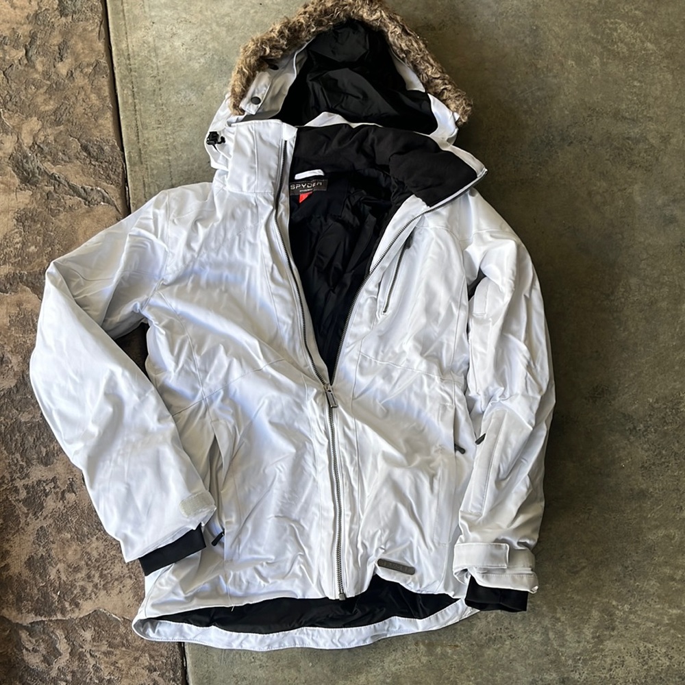 Spyder white ski jacket size small